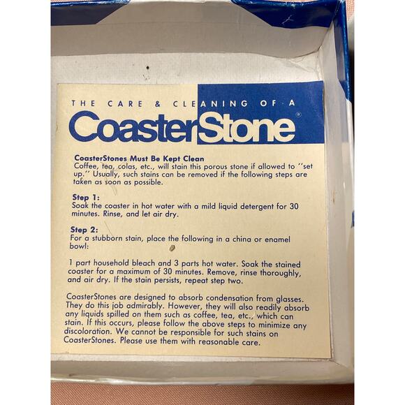 CoasterStone Set of 4 Drink Coasters Pair of Cardinal Birds on Apple Basket NIB - Picture 9 of 12